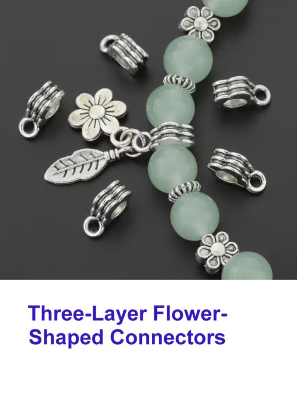 Three-Layer Flower-Shaped Bail - Connectors  25 Pieces